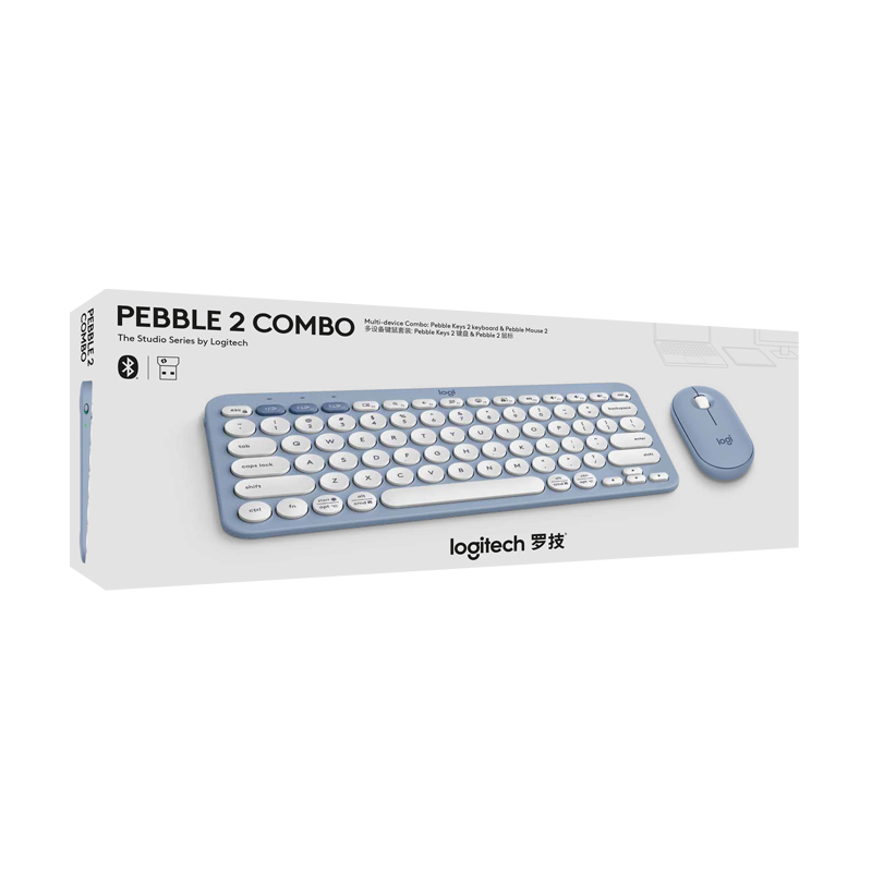 罗技 PEBBLE 2 COMBO键鼠套装 - 品月蓝